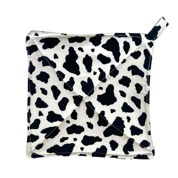 Hand Crafted Colorful Cow Print Fabric 100% Cotton Potholders Trivet Hot Mats - Picture 3 of 5